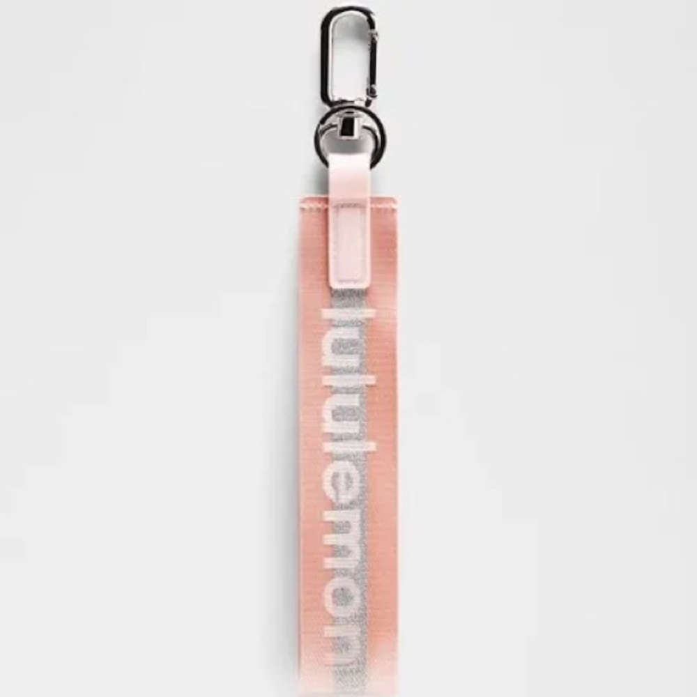 Lululemon Never Lost Keychain Pink Mist and Silver